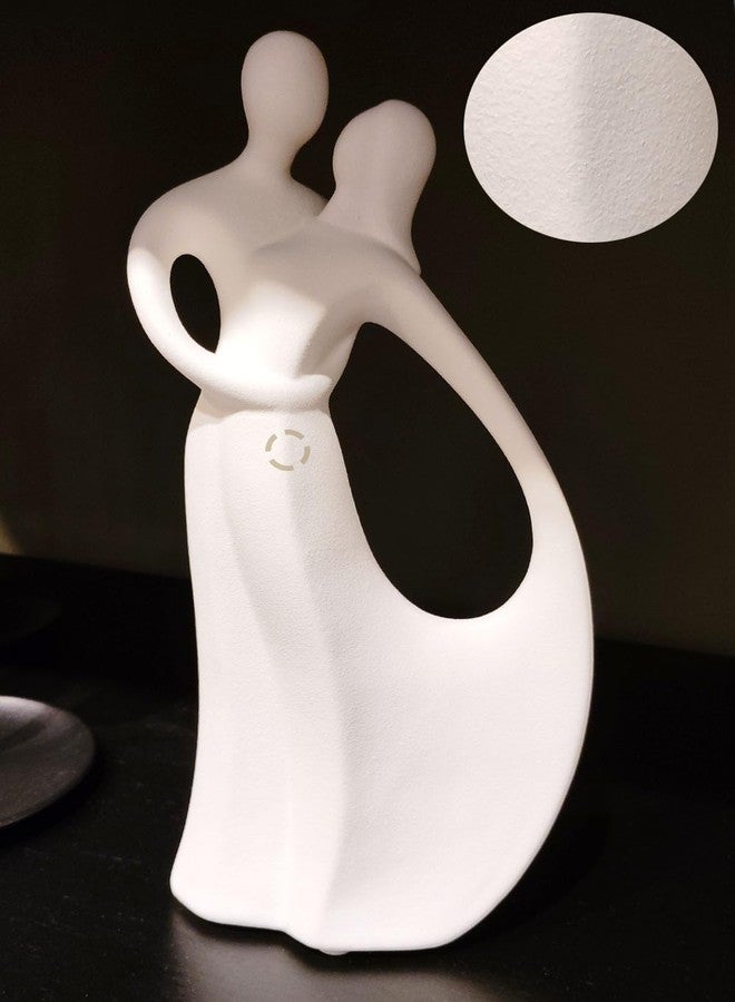 Insiswiner White Couple Statues Home Decor Ceramic Small Couple Statue Love Statues and Figurines Couple Gifts for Valentine - Image 3